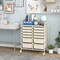 Space-Saving 12-Drawer Rolling Cart Sturdy Metal and PP Storage Trolley with Lockable Wheels for Office or Home